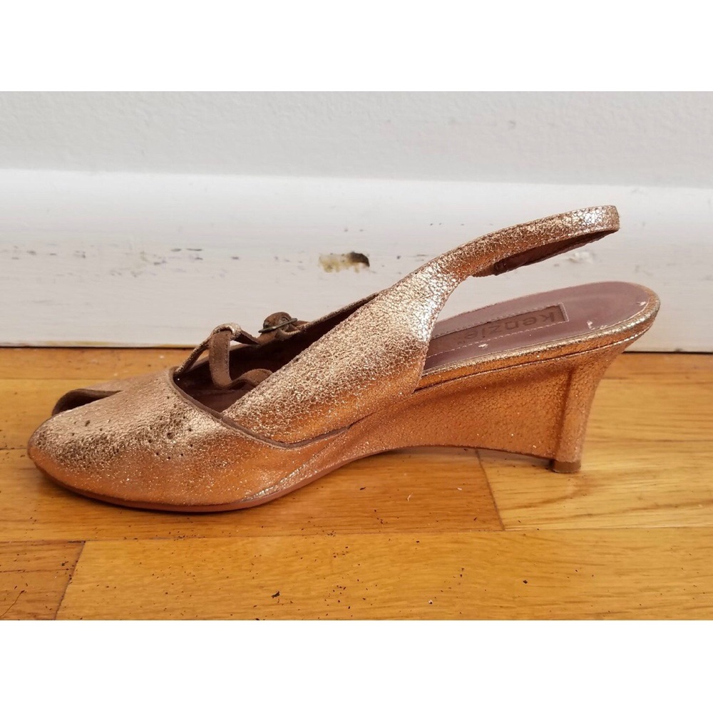 Kenzie rosegold glitter wedges